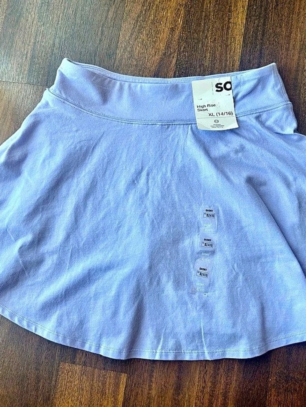 SO High Rise Skort Girls Lavender Skort Size XL NWT